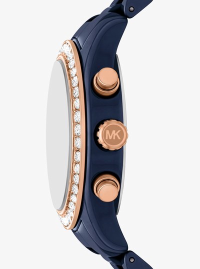 Lexington Pav&eacute; Blue-Tone Watch in NAVY | Michael Kors