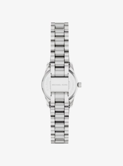 Petite Lexington Pav&eacute; Silver-Tone Watch in SILVER | Michael Kors