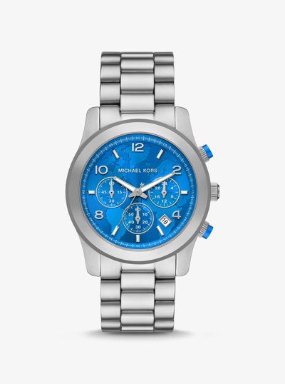 Montre Runway Watch Hunger Stop argent&eacute;e surdimensionn&eacute;e in ARGENT | Michael Kors