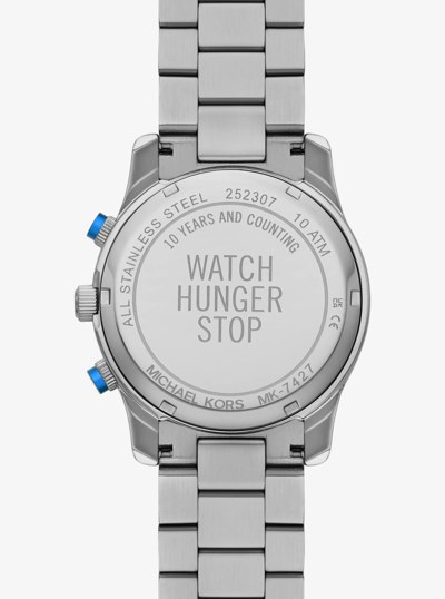 Montre Runway Watch Hunger Stop argent&eacute;e surdimensionn&eacute;e in ARGENT | Michael Kors