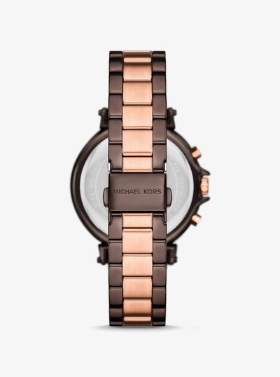 Oversized Maren Two-Tone Watch in CHOCOLATE | Michael Kors