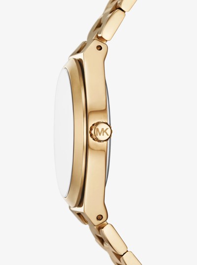 Lennox Animal Pav&eacute; Gold-Tone Watch in GOLD | Michael Kors