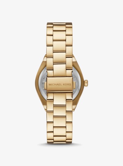 Lennox Animal Pav&eacute; Gold-Tone Watch in GOLD | Michael Kors