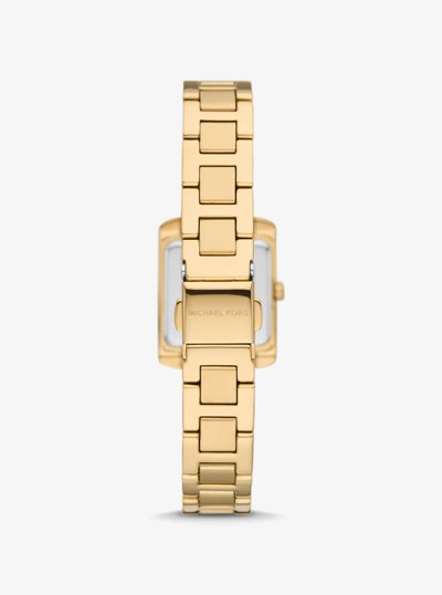 Mini Emery Pav&eacute; Gold-Tone Watch and Bracelet Gift Set in GOLD | Michael Kors