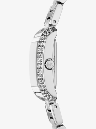 Mini Emery Silver-Tone Watch and Bracelet Gift Set in SILVER | Michael Kors