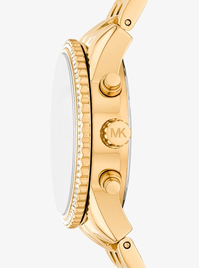 Mini Bryant Pav&eacute; Gold-Tone Watch in GOLD | Michael Kors