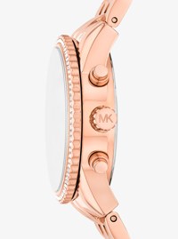 Reloj Ritz mini en tono dorado rosa con pav&eacute;