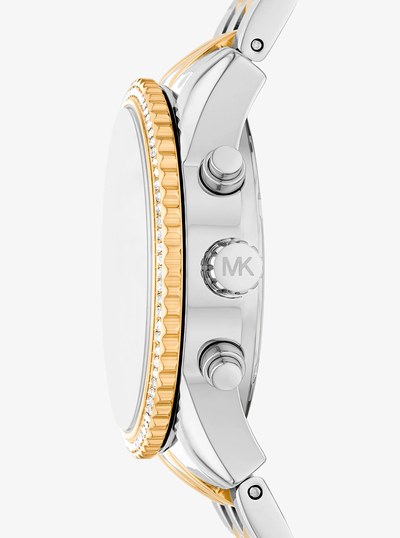 Mini Bryant Pav&eacute; Two-Tone Watch in TWO TONE | Michael Kors