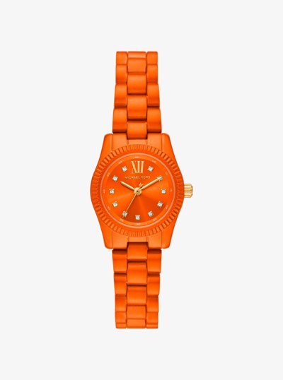 Limited-Edition Petite Lexington Orange-Tone Watch in SPICED CORAL | Michael Kors