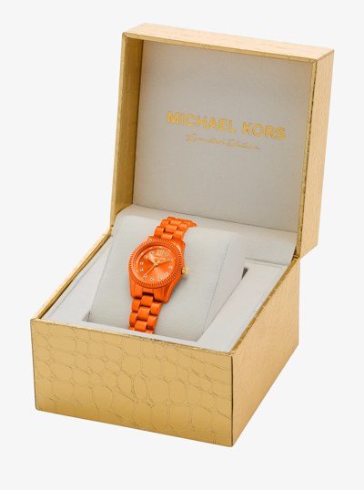 Limited-Edition Petite Lexington Orange-Tone Watch in SPICED CORAL | Michael Kors