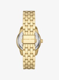 Mini Bryant Pav&eacute; Logo Gold-Tone Watch