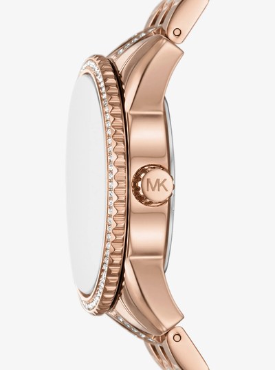 Montre miniature Bryant de ton or rose &agrave; pav&eacute; et &agrave; logo in OR ROSE | Michael Kors