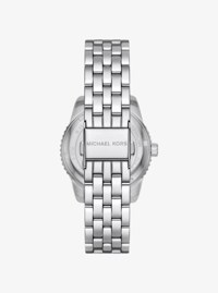 Mini Bryant Pav&eacute; Logo Silver-Tone Watch