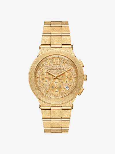 Oversized Billie Frosted Gold-Tone Watch in GOLD | Michael Kors