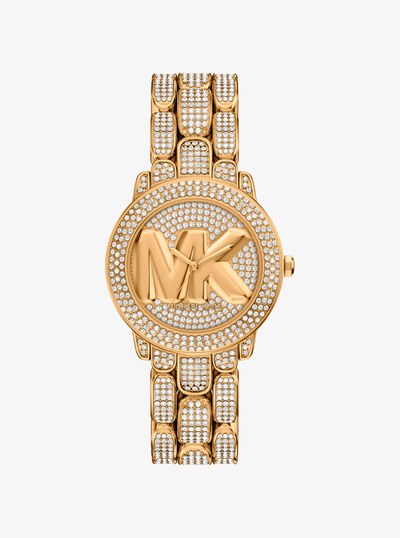 Pav&eacute; Phoebe Gold-Tone Watch in GOLD | Michael Kors