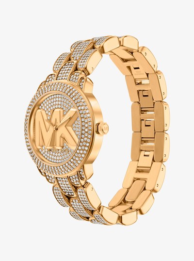 Pav&eacute; Phoebe Gold-Tone Watch in GOLD | Michael Kors