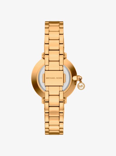 Montre Pyper miniature de ton or &agrave; pav&eacute; in OR | Michael Kors