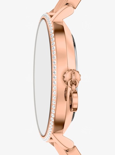Mini Pyper Pav&eacute; Rose Gold-Tone Watch in ROSE GOLD | Michael Kors