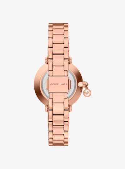 Mini Pyper Pav&eacute; Rose Gold-Tone Watch in ROSE GOLD | Michael Kors