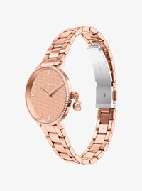 Reloj Pyper mini en tono oro rosado con pav&eacute;