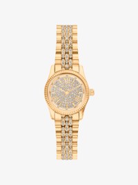 Petite Lexington Pav&eacute; Gold-Tone Watch