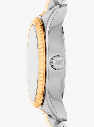 Petite Lexington Pav&eacute; Two-Tone Watch in TWO TONE | Michael Kors