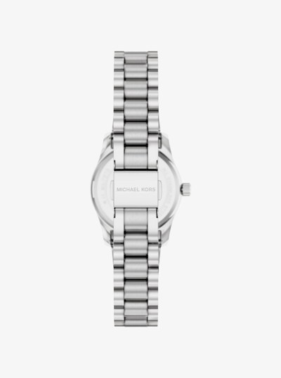 Petite Lexington Pav&eacute; Silver-Tone Watch in SILVER | Michael Kors