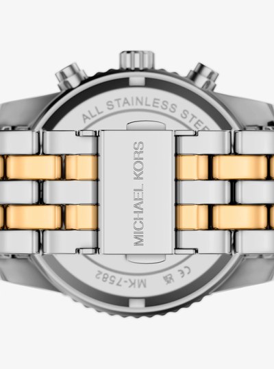 Bryant Pav&eacute; Two-Tone Watch in TWO TONE | Michael Kors