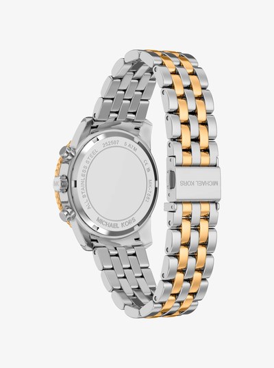 Bryant Pav&eacute; Two-Tone Watch in TWO TONE | Michael Kors