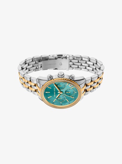 Bryant Pav&eacute; Two-Tone Watch in TWO TONE | Michael Kors