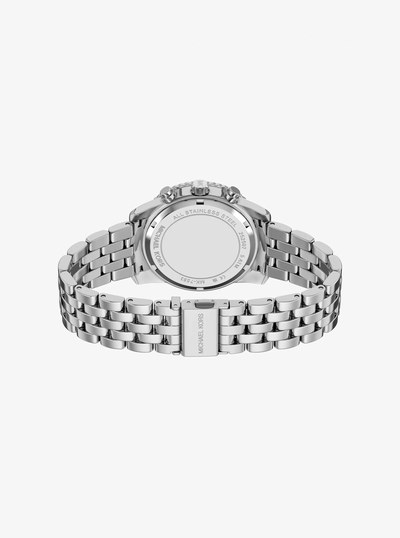 Bryant Pav&eacute; Silver-Tone Watch in SILVER | Michael Kors