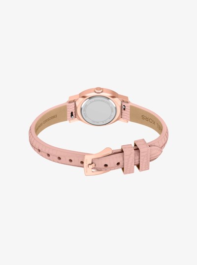 Petite Maude Rose Gold-Tone and Lizard Embossed Leather Watch in PRIMROSE | Michael Kors
