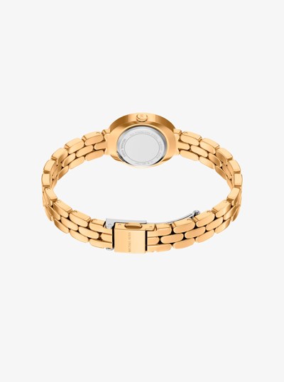 Set de regalo de joyer&iacute;a de reloj Maude peque&ntilde;o en tono dorado y brazalete en pav&eacute; in DORADO | Michael Kors