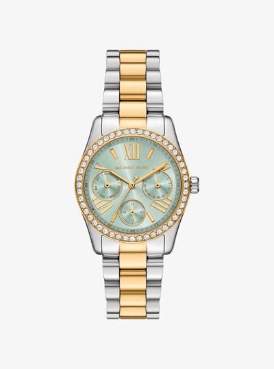 Lexington Pav&eacute; Two-Tone Watch in TWO TONE | Michael Kors