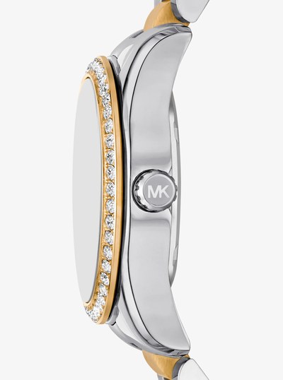 Lexington Pav&eacute; Two-Tone Watch in TWO TONE | Michael Kors