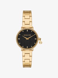 Mini Pyper Pav&eacute; Gold-Tone Watch
