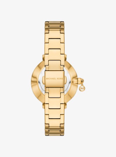 Mini Pyper Pav&eacute; Gold-Tone Watch in GOLD | Michael Kors