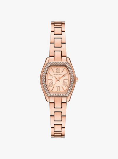 Petite Chelsea Pav&eacute; Two-Tone Watch in ROSE GOLD | Michael Kors