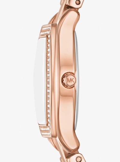 Petite Chelsea Pav&eacute; Two-Tone Watch in ROSE GOLD | Michael Kors
