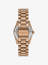Reloj Lexington mini en tono dorado beige cepillado con pav&eacute;