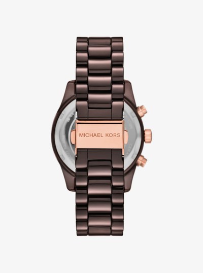 Lexington Pav&eacute; Brown-Tone Ceramic Watch in CHOCOLATE | Michael Kors