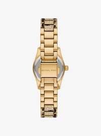 Petite Lexington Pav&eacute; Animal Print Gold-Tone Watch