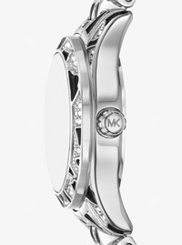 Petite montre Lexington de ton argent &agrave; pav&eacute; et &agrave; imprim&eacute; animalier