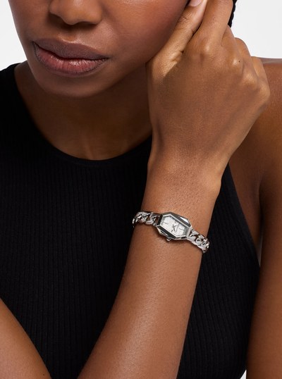 Petite Suri Pav&eacute; Silver-Tone Watch in SILVER | Michael Kors