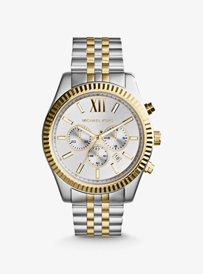 Oversized Lexington Two-Tone Watch in TWO TONE | Michael Kors