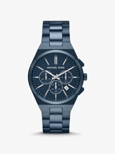 Oversized Lennox Blue-Tone Watch in NAVY | Michael Kors