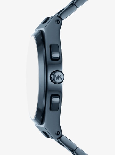 Oversized Lennox Blue-Tone Watch in NAVY | Michael Kors