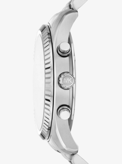 Oversized Lexington Silver-Tone Watch in SILVER | Michael Kors