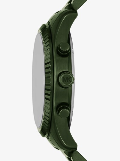 Oversized Lexington Green-Tone Watch in OLIVE | Michael Kors