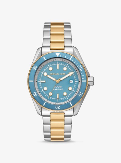 Oversized Maritime Two-Tone Watch in TWO TONE | Michael Kors